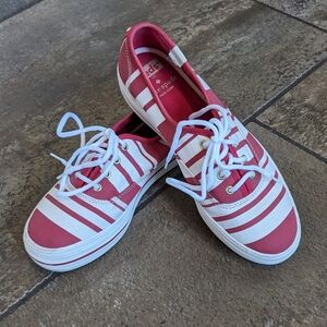 Keds Kate Spade Chunky Platform Feminine Chic Resort Sneakers Size 6 Red & Cream
